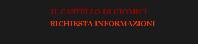 Casella di testo: IL CASTELLO DI GIOMICI           RICHIESTA INFORMAZIONI